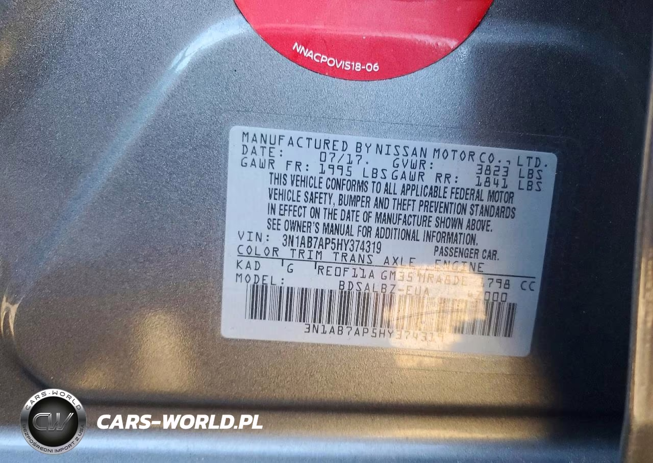 2017 Nissan Sentra S VIN:3N1AB7AP5HY374319 - 12
