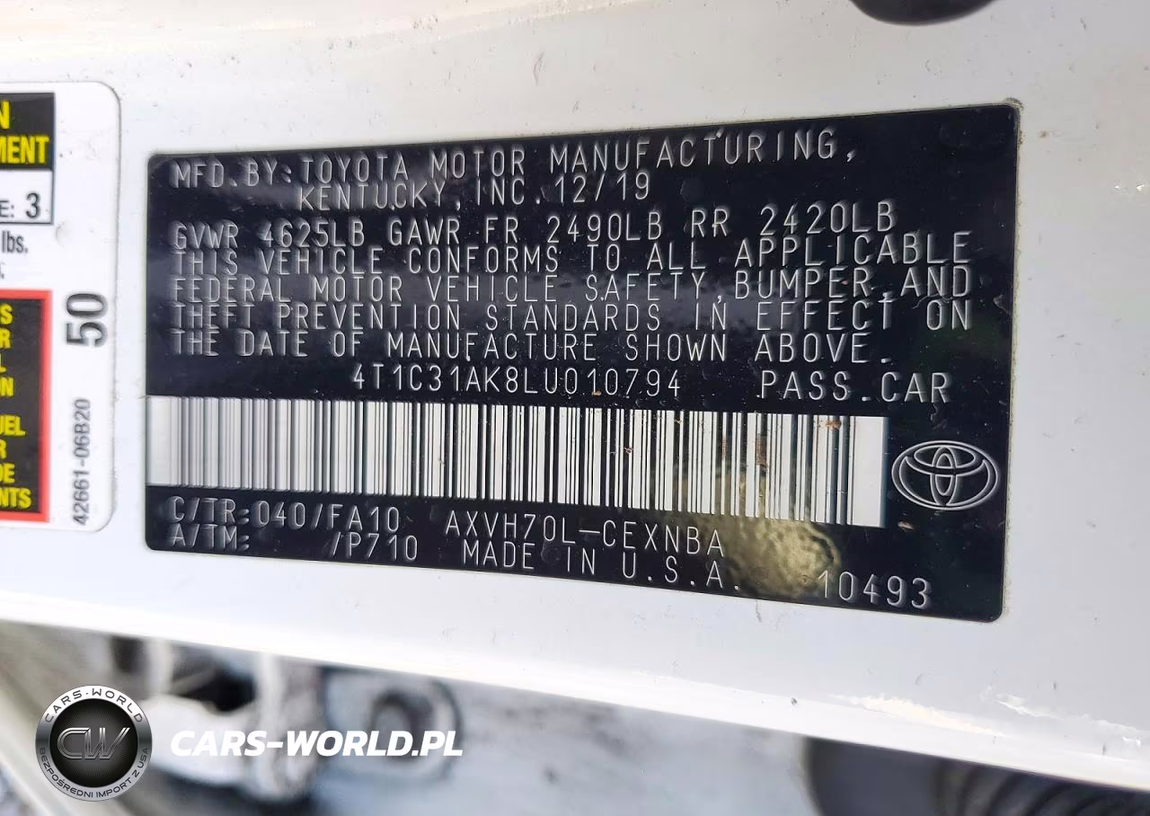2020 Toyota Camry Le VIN:4T1C31AK8LU010794 - 13