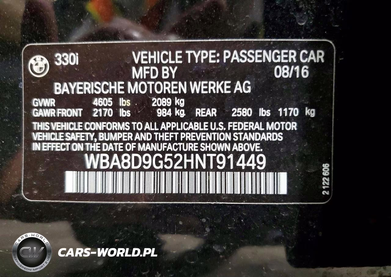 2017 BMW 330 Xi VIN:WBA8D9G52HNT91449 - 13