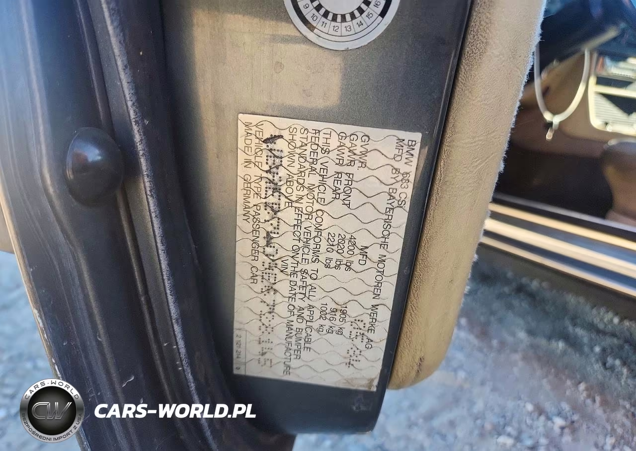 1984 BMW 633 Csi VIN:WBAEB7409E6728145 - 12