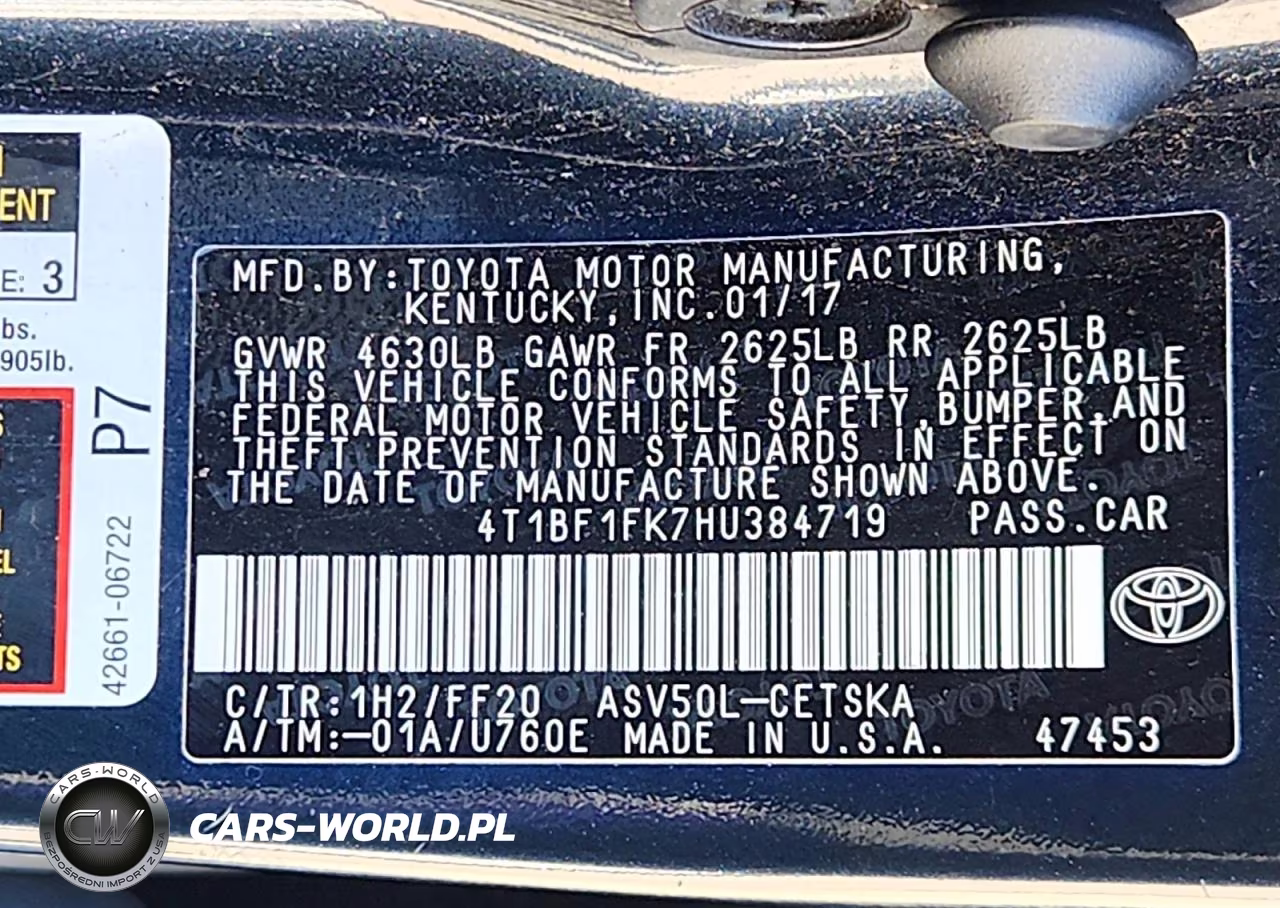 2017 Toyota Camry Se VIN:4T1BF1FK7HU384719 - 12