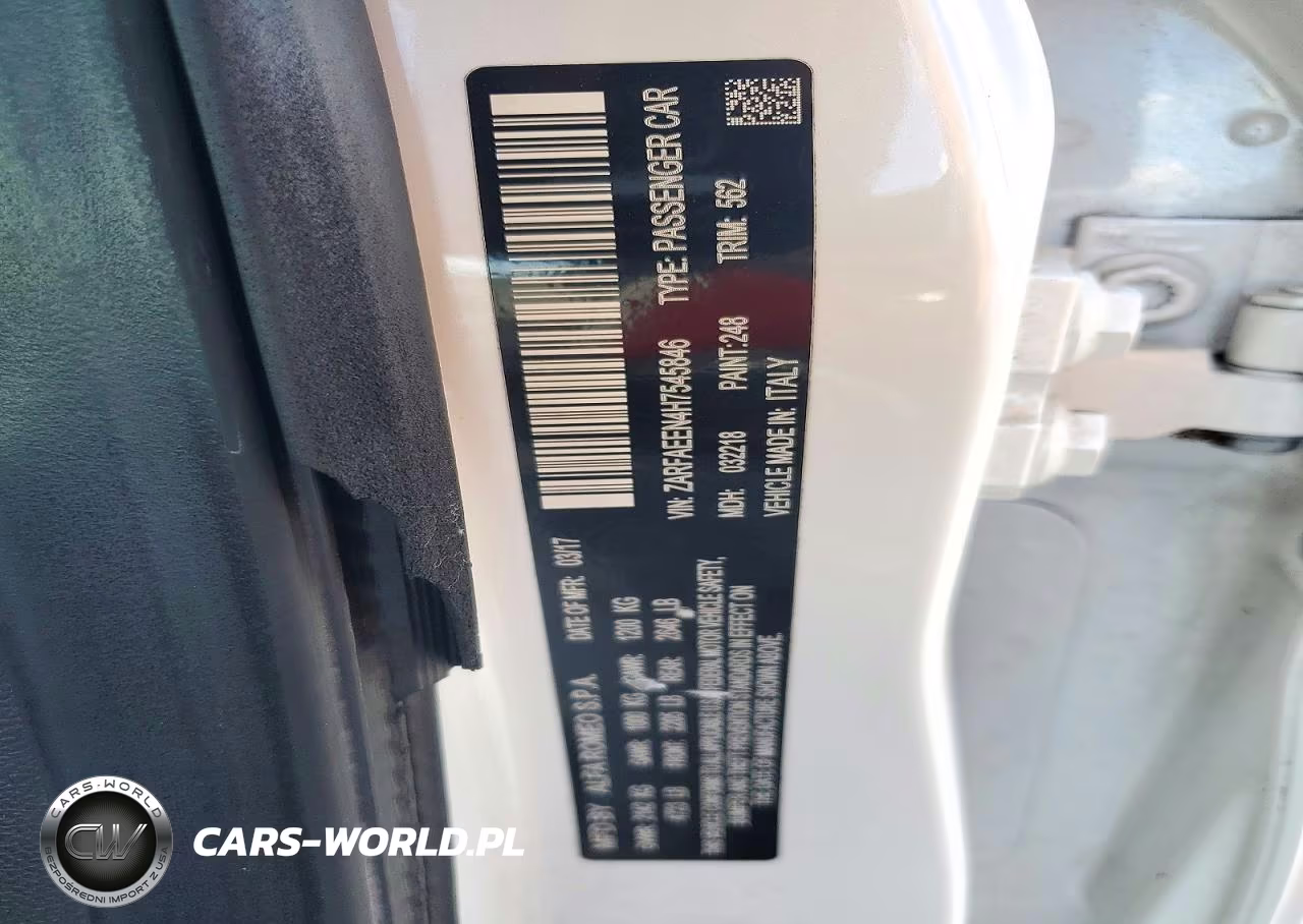 2017 Alfa Romeo Giulia Ti Q4 VIN:ZARFAEEN4H7545846 - 12