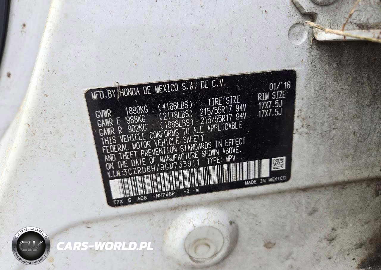 2016 Honda Hr-V Exl VIN:3CZRU6H79GM733911 - 13