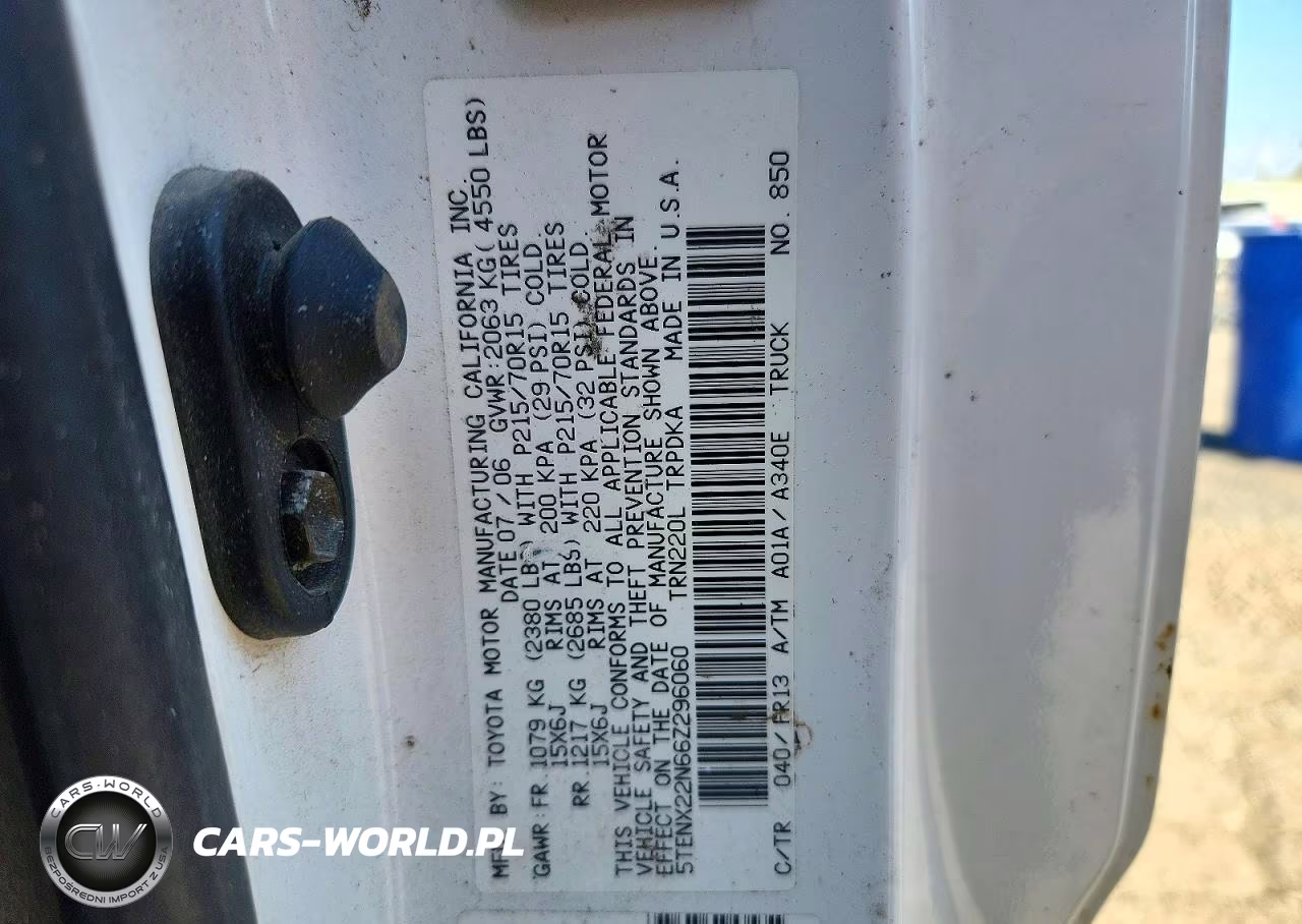 2006 Toyota Tacoma Dlx VIN:5TENX22N66Z296060 - 13