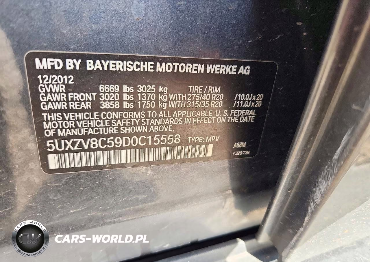 2013 BMW X5 xDrive50I VIN:5UXZV8C59D0C15558 - 12