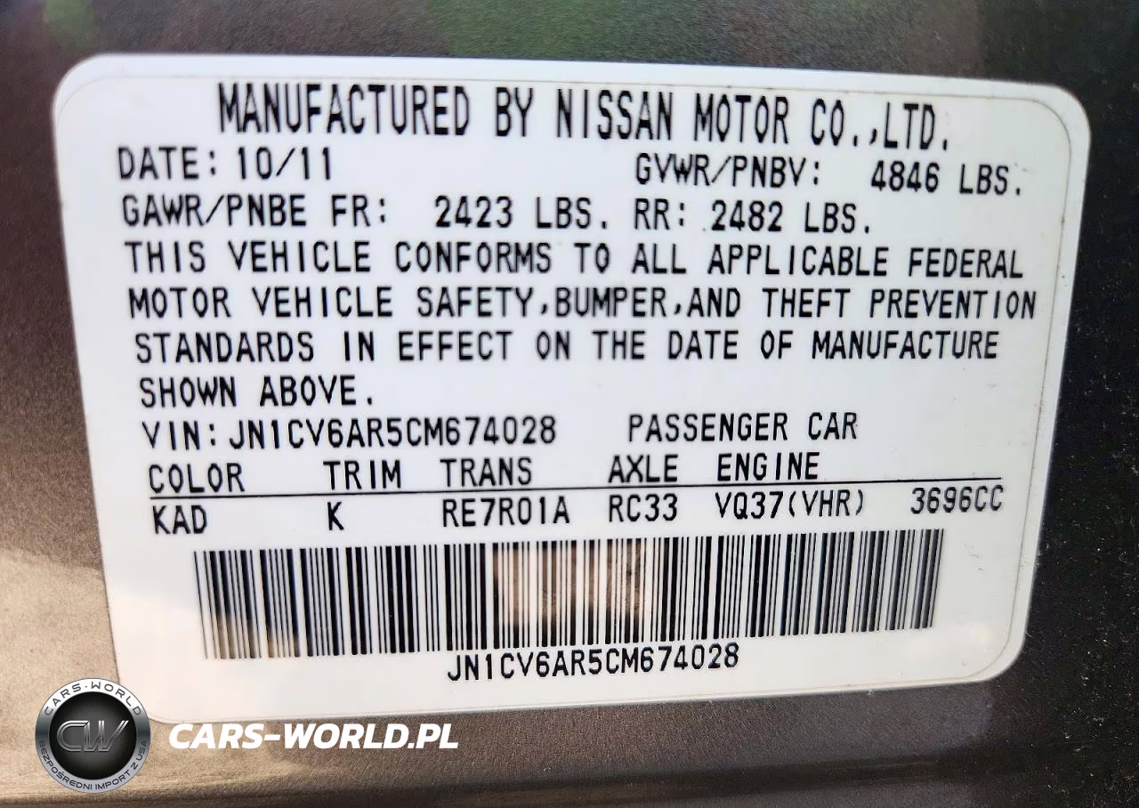 2012 Infiniti G37 Sedan X VIN:JN1CV6AR5CM674028 - 13