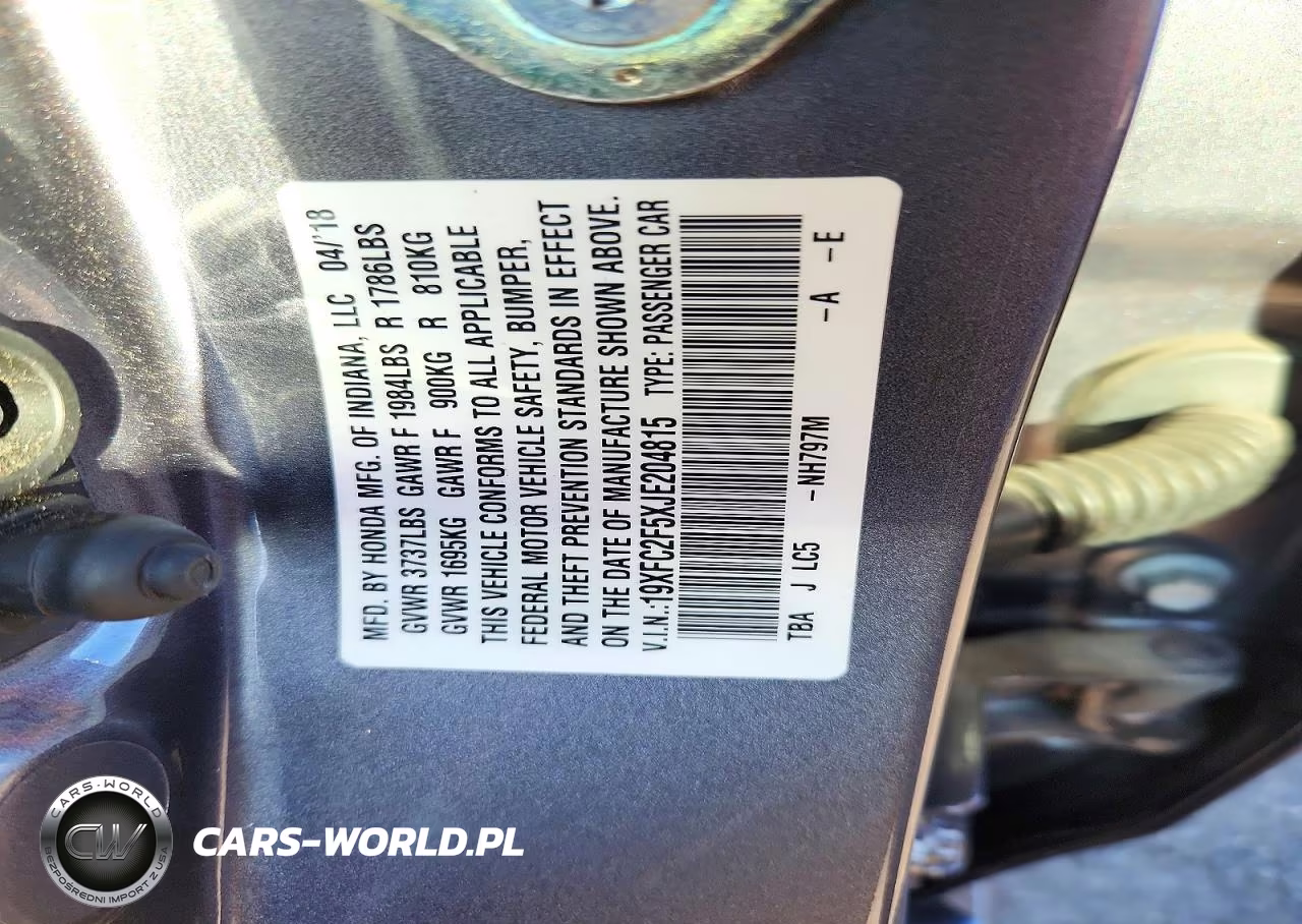 2018 Honda Civic Lx VIN:19XFC2F5XJE204815 - 12