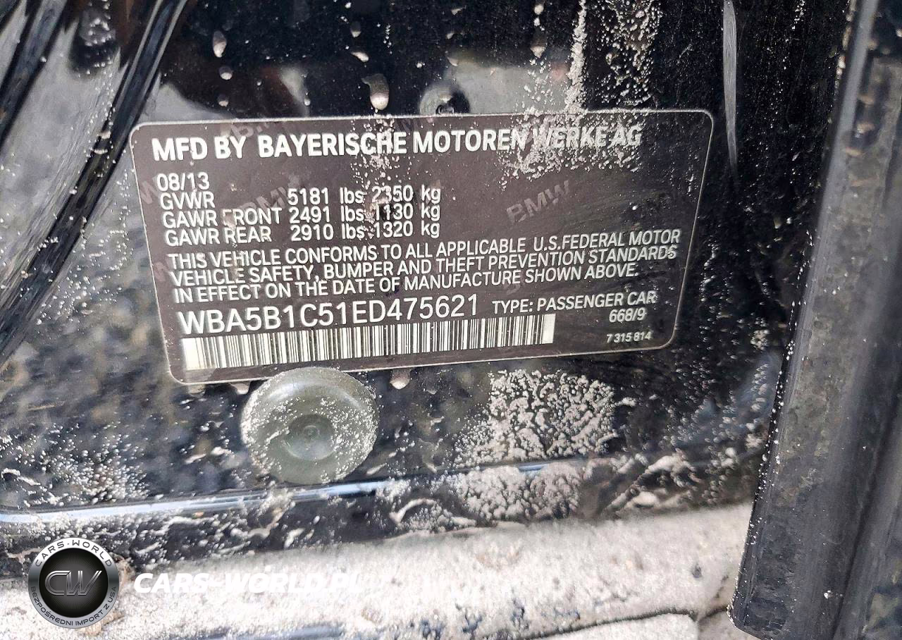 2014 BMW 535 I VIN:WBA5B1C51ED475621 - 12