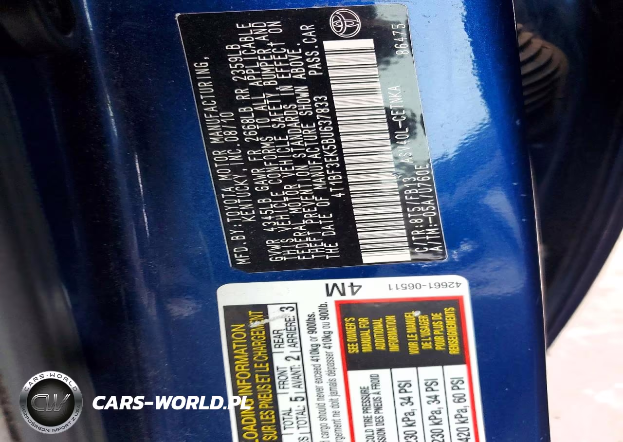 2011 Toyota Camry Le VIN:4T1BF3EK5BU637833 - 12