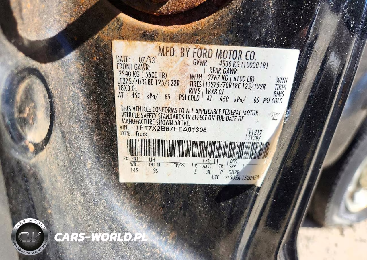 2014 Ford F250 Super Duty VIN:1FT7X2B67EEA01308 - 12