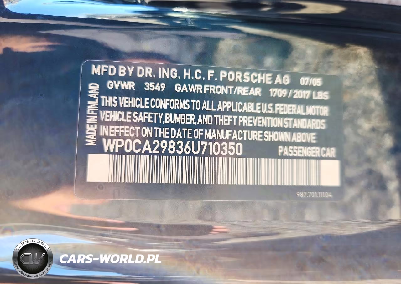 2006 Porsche Boxster VIN:WP0CA29836U710350 - 12