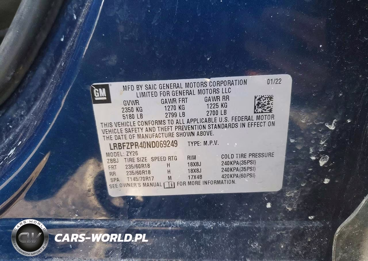 2022 Buick Envision Essence VIN:LRBFZPR40ND069249 - 13