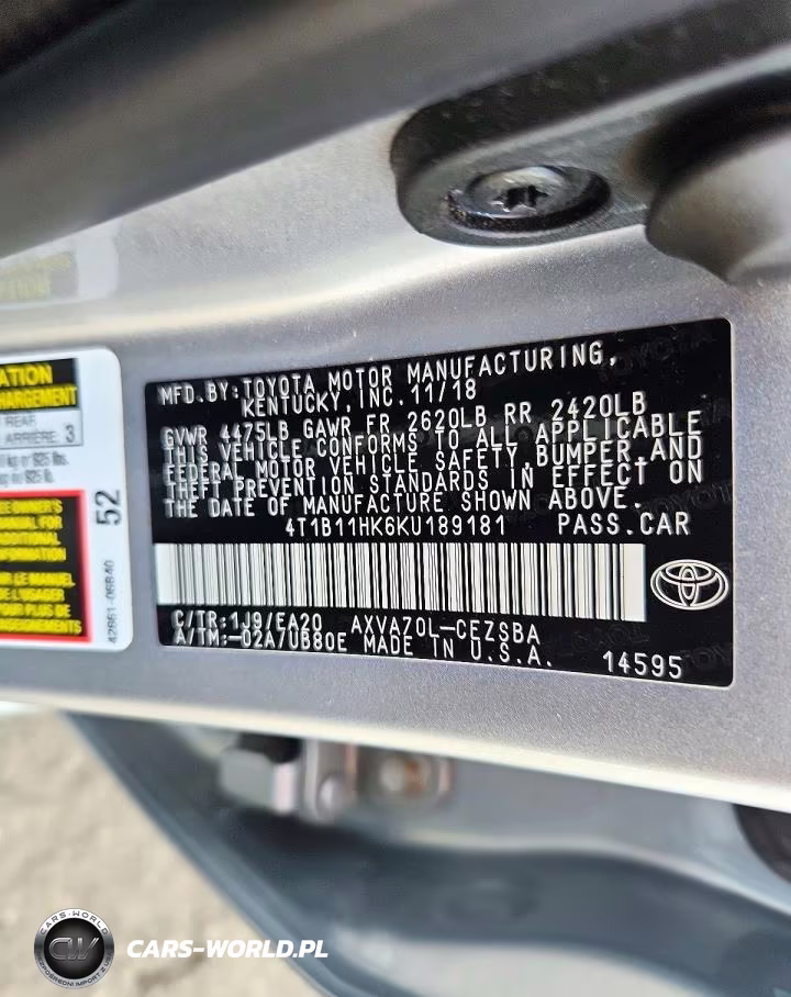 2019 Toyota Camry Se VIN:4T1B11HK6KU189181 - 13