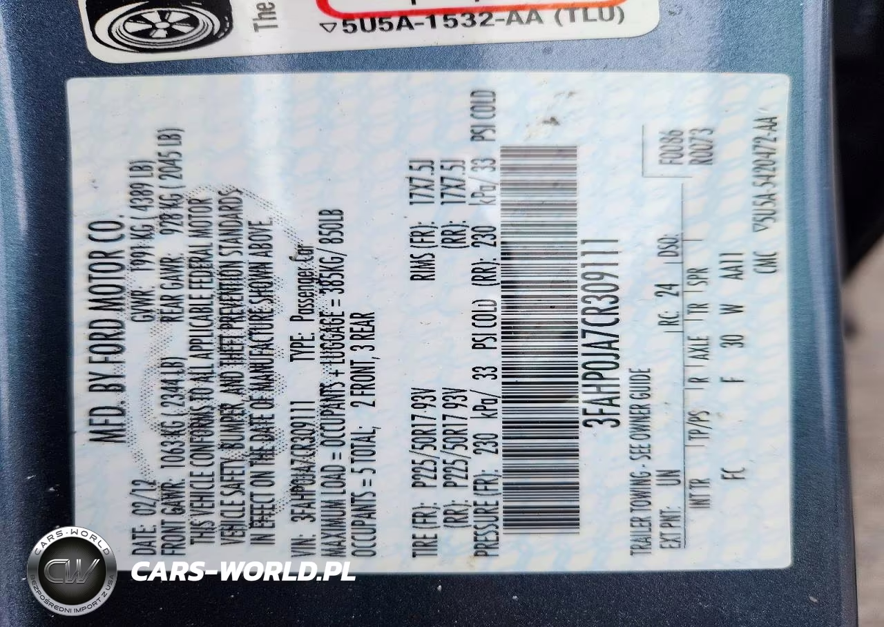 2012 Ford Fusion Sel VIN:3FAHP0JA7CR309111 - 12
