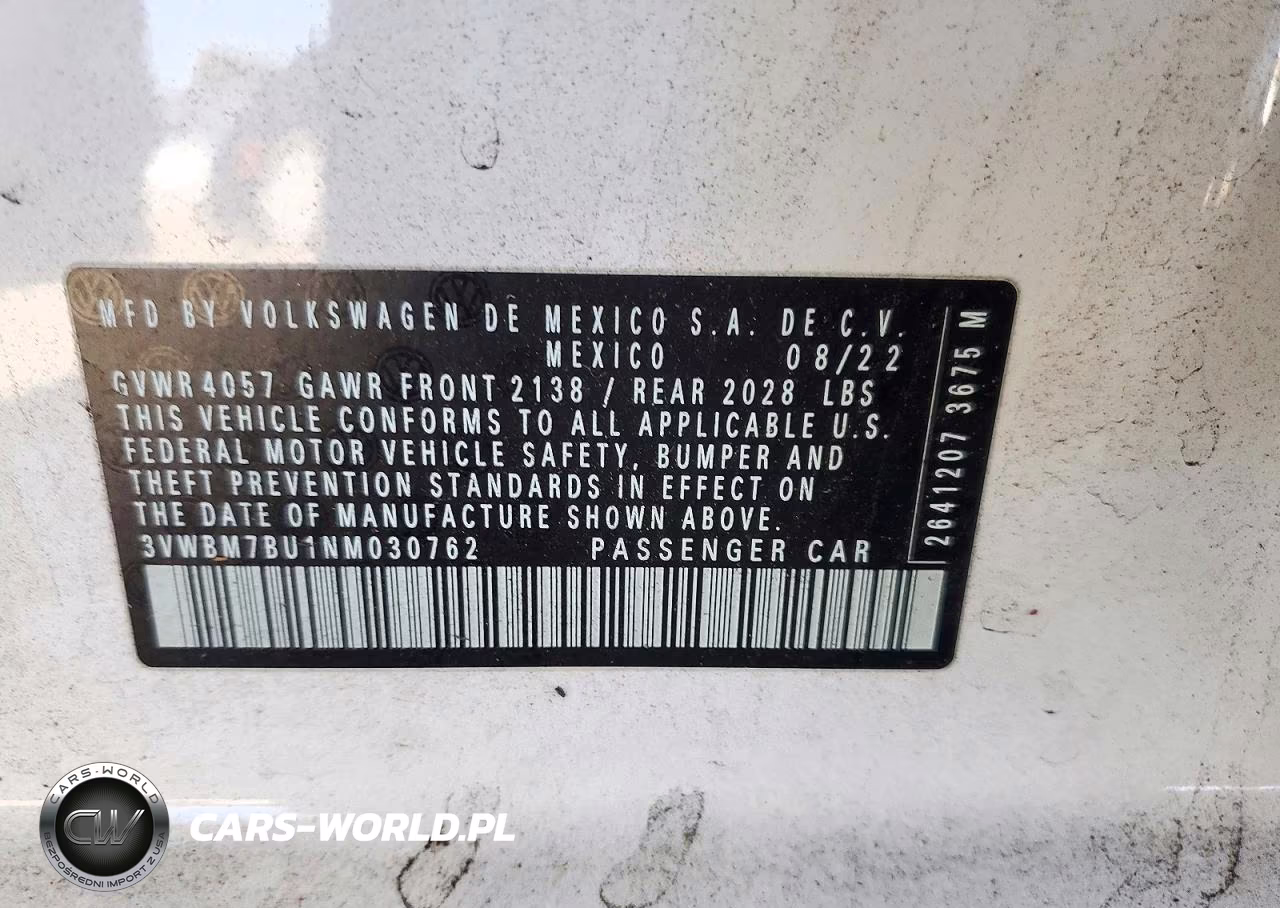 2022 Volkswagen Jetta Sport VIN:3VWBM7BU1NM030762 - 12