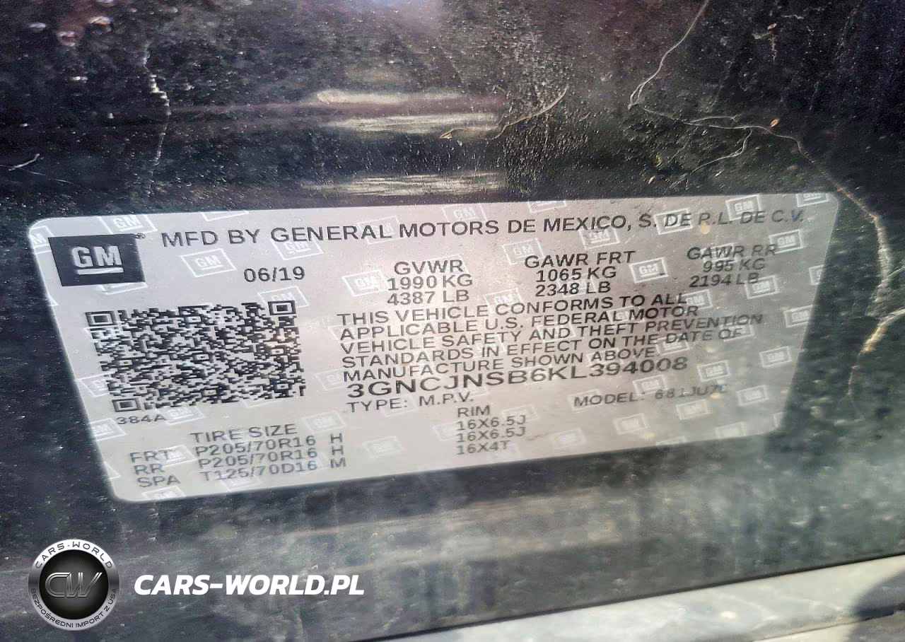 2019 Chevrolet Trax Ls VIN:3GNCJNSB6KL394008 - 12