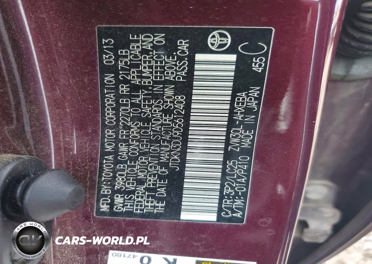 2013 Toyota Prius Persona Series Se VIN:JTDKN3DU9D5612408 - 12