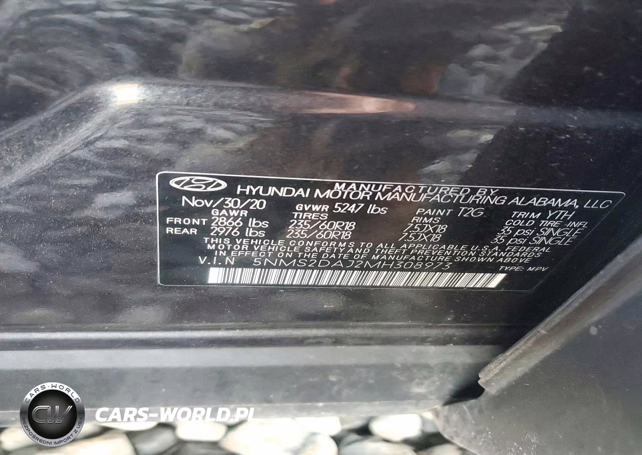 2021 Hyundai Santa Fe Sel VIN:5NMS2DAJ2MH308973 - 13