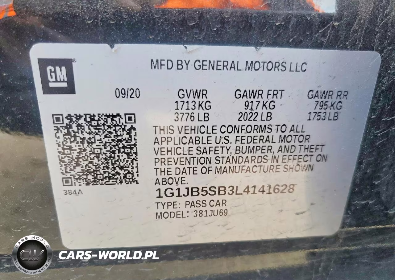 2020 Chevrolet Sonic Ls VIN:1G1JB5SB3L4141628 - 12
