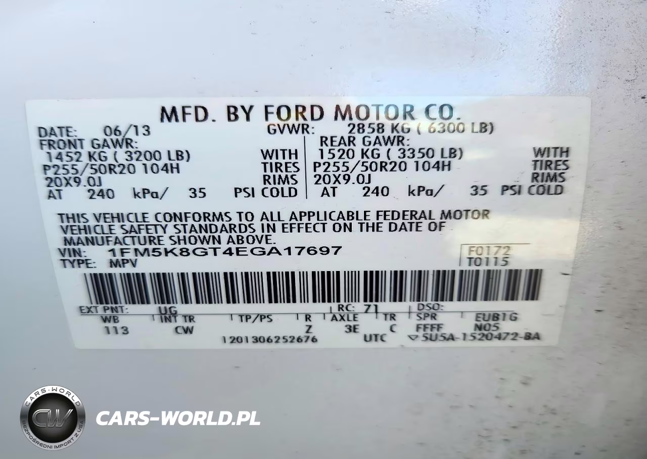 2014 Ford Explorer Sport VIN:1FM5K8GT4EGA17697 - 13
