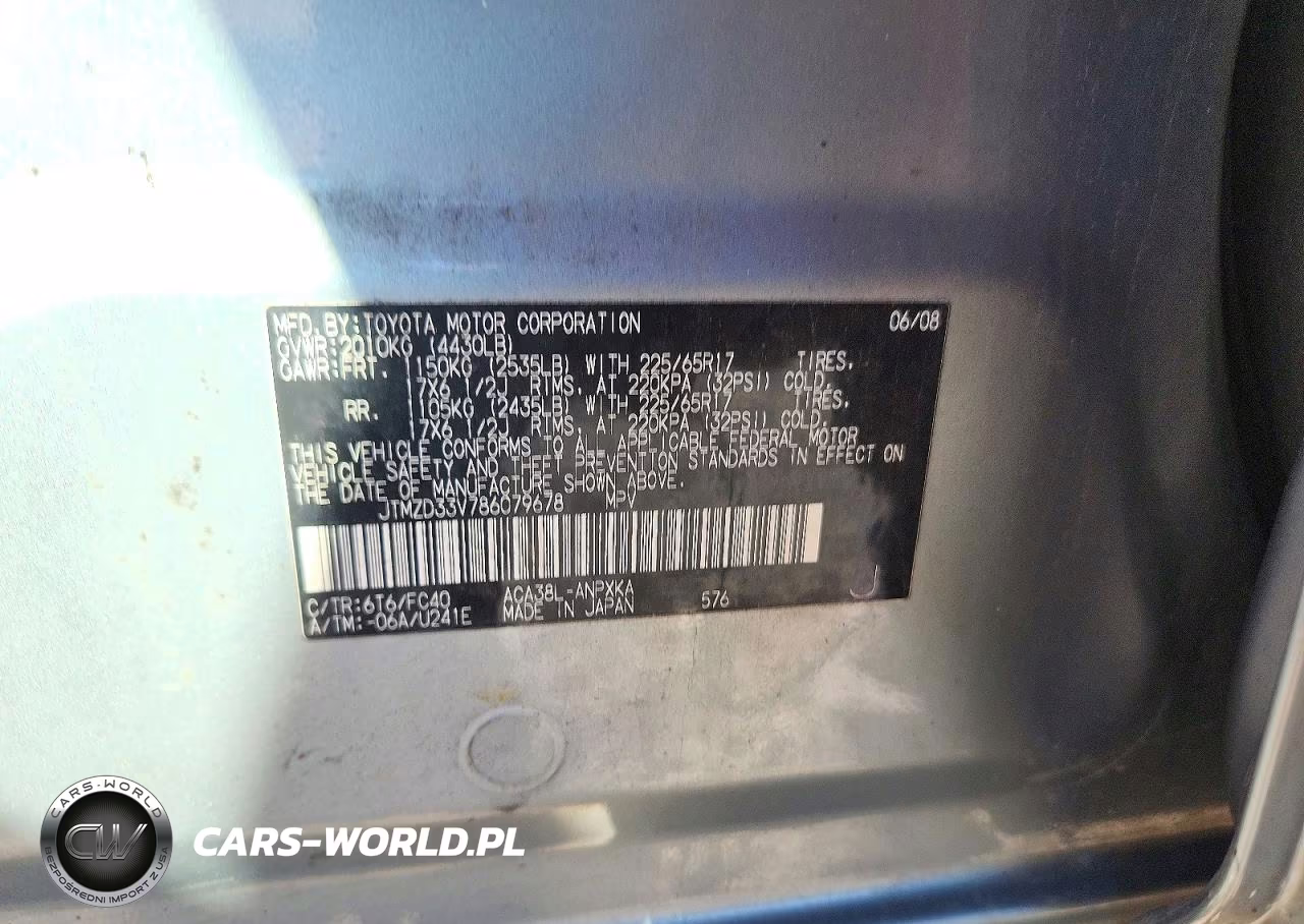 2008 Toyota Rav4 Base VIN:JTMZD33V786079678 - 13