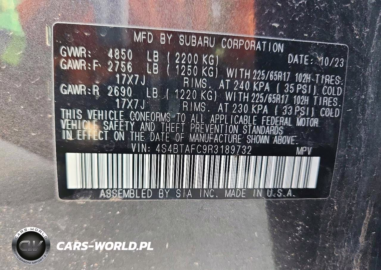 2024 Subaru Outback Premium VIN:4S4BTAFC9R3189732 - 13