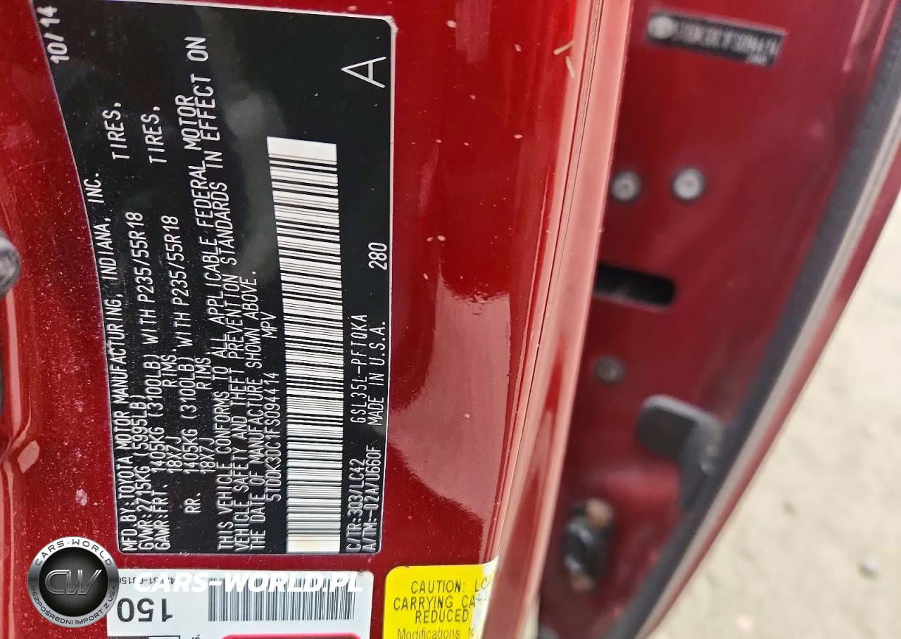 2015 Toyota Sienna Xle 7-Passenger VIN:5TDDK3DC1FS094414 - 13