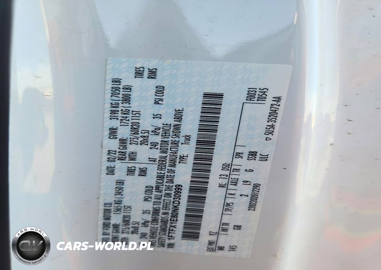 2022 Ford F150 Super Cab VIN:1FTFX1E80NKD30999 - 12