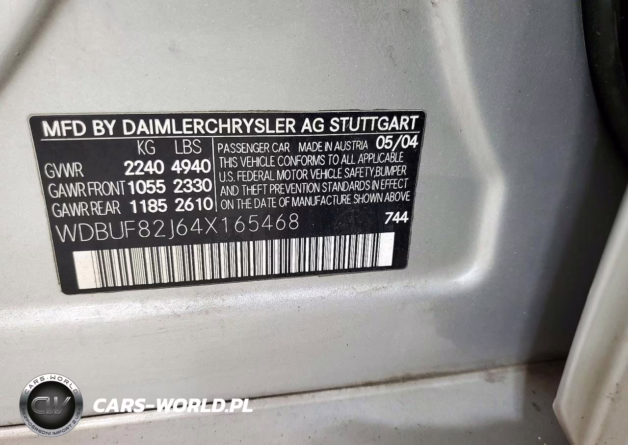 2004 Mercedes-Benz E 320 4Matic VIN:WDBUF82J64X165468 - 12