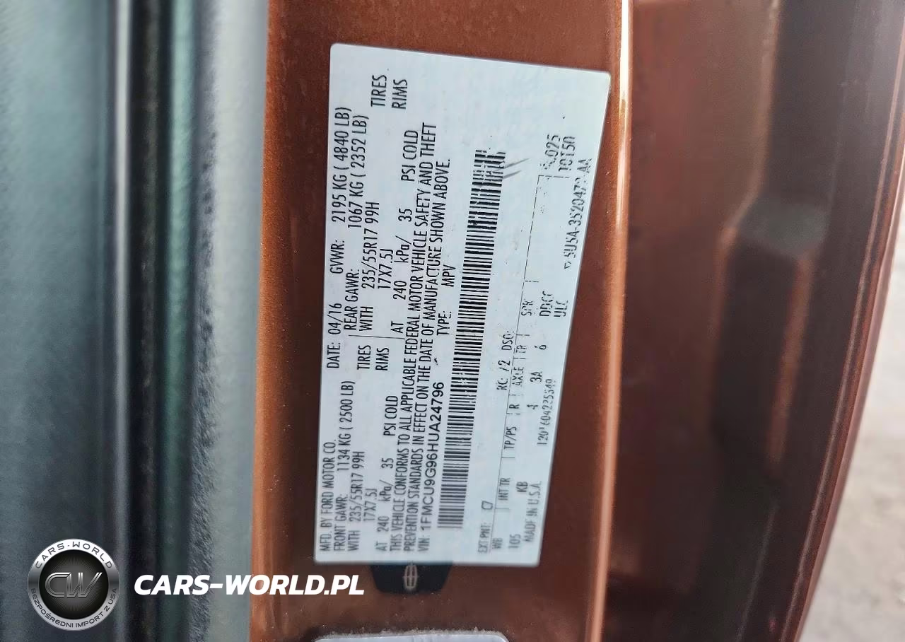 2017 Ford Escape Se VIN:1FMCU9G96HUA24796 - 13
