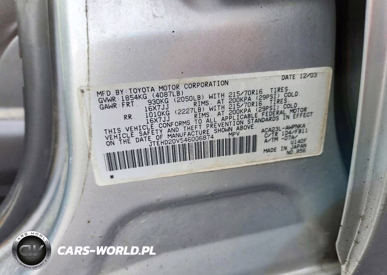 2004 Toyota Rav4 Base VIN:JTEHD20V546006874 - 12