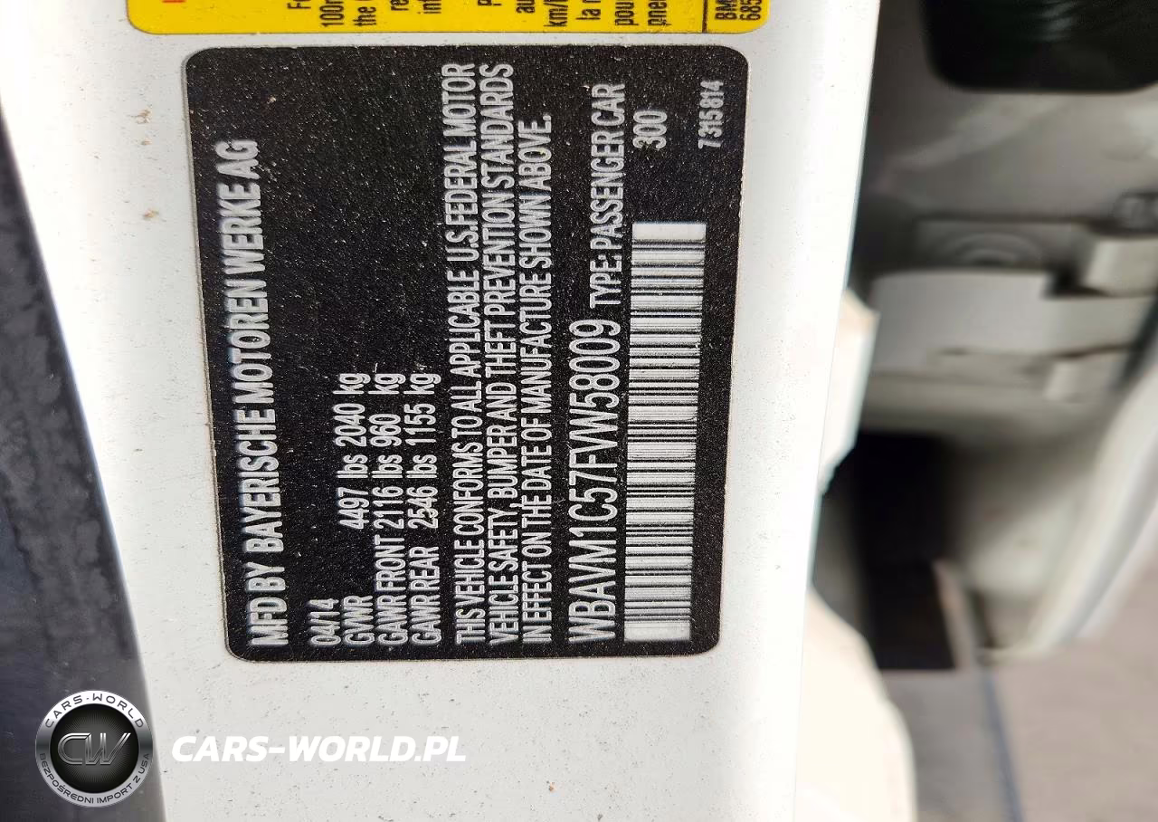 2015 BMW X1 Sdrive28I VIN:WBAVM1C57FVW58009 - 14