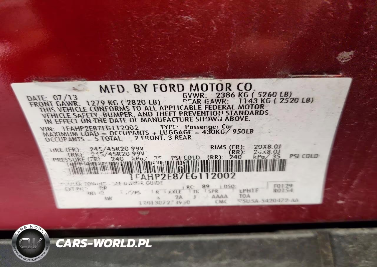 2014 Ford Taurus Sel VIN:1FAHP2E87EG112002 - 12