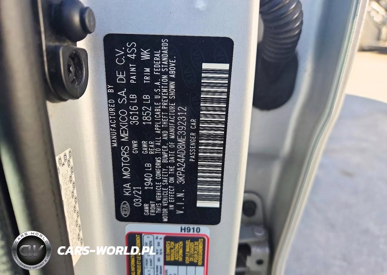 2021 Kia Rio S VIN:3KPA24AD8ME392312 - 12