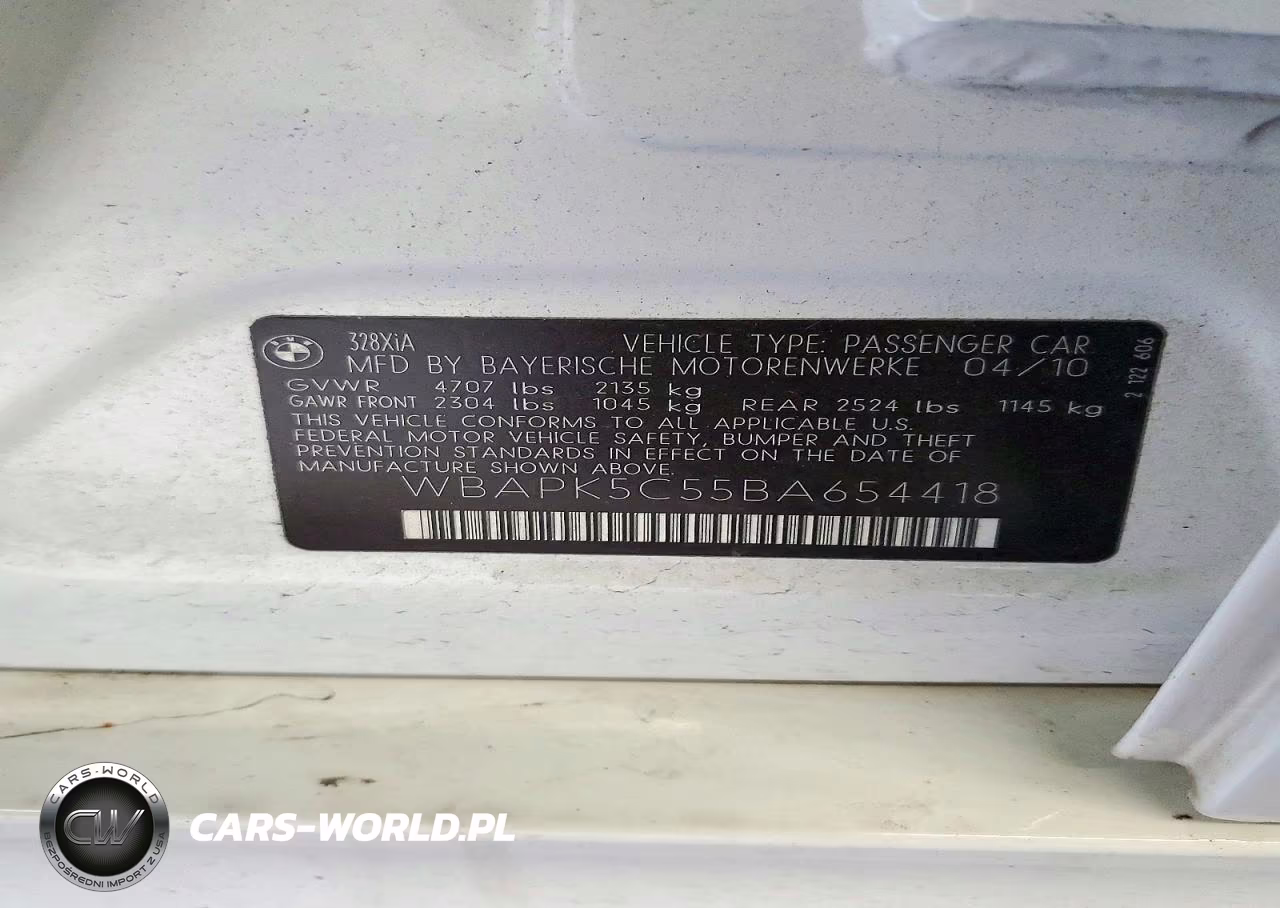 2011 BMW 328 Xi Sulev VIN:WBAPK5C55BA654418 - 12