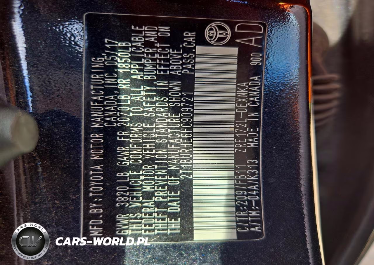 2017 Toyota Corolla Le VIN:2T1BURHE6HC909721 - 12