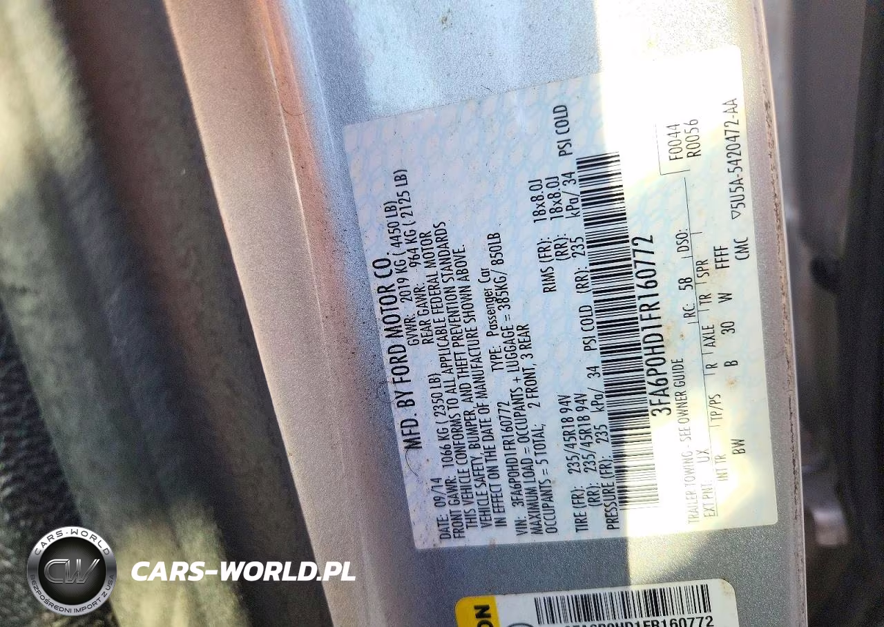 2015 Ford Fusion Se VIN:3FA6P0HD1FR160772 - 11