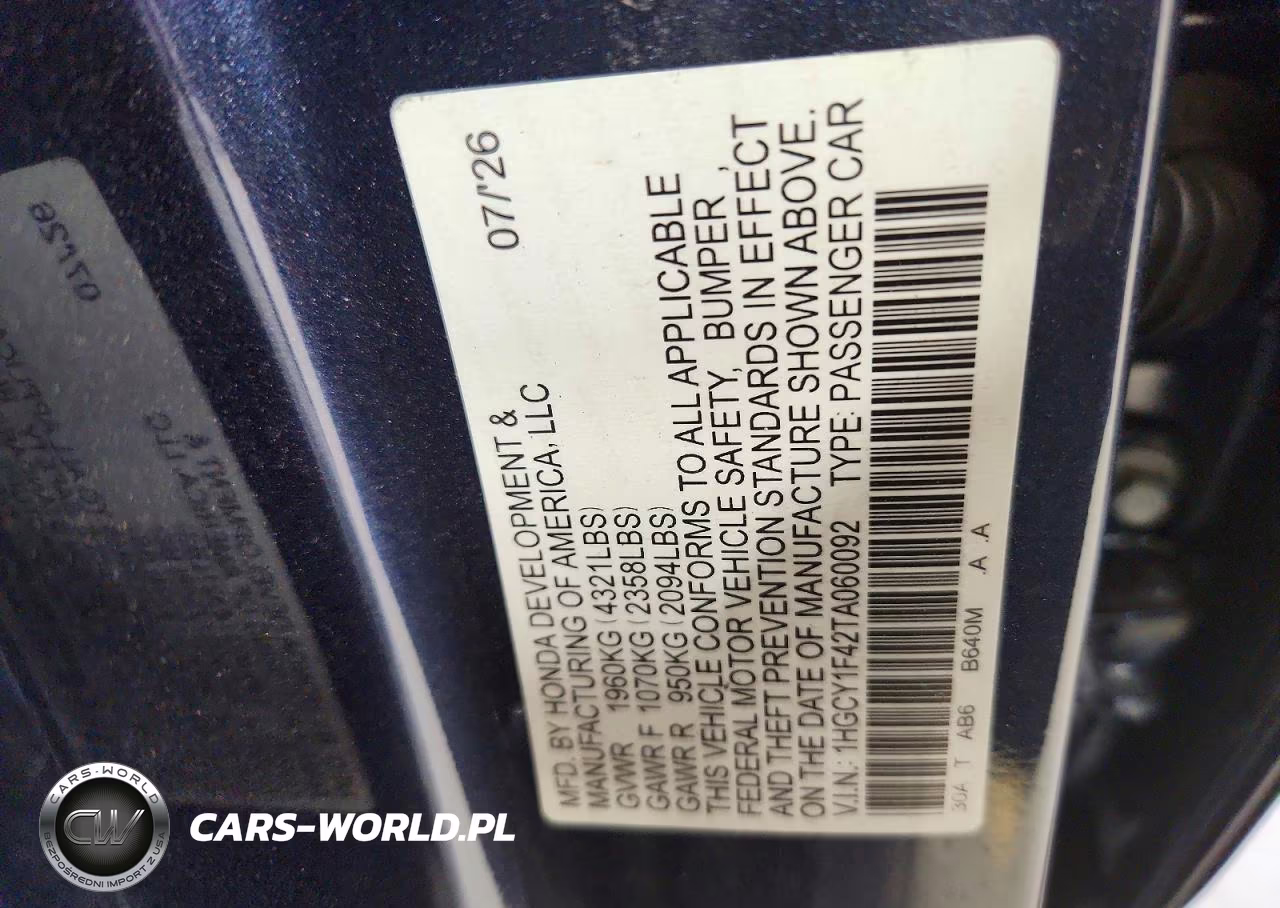 2026 Honda Accord Se VIN:1HGCY1F42TA060092 - 12