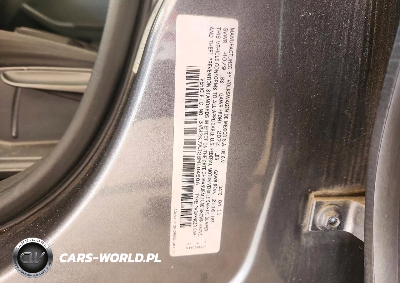 2011 Volkswagen Jetta Base VIN:3VW2K7AJ2BM104506 - 12