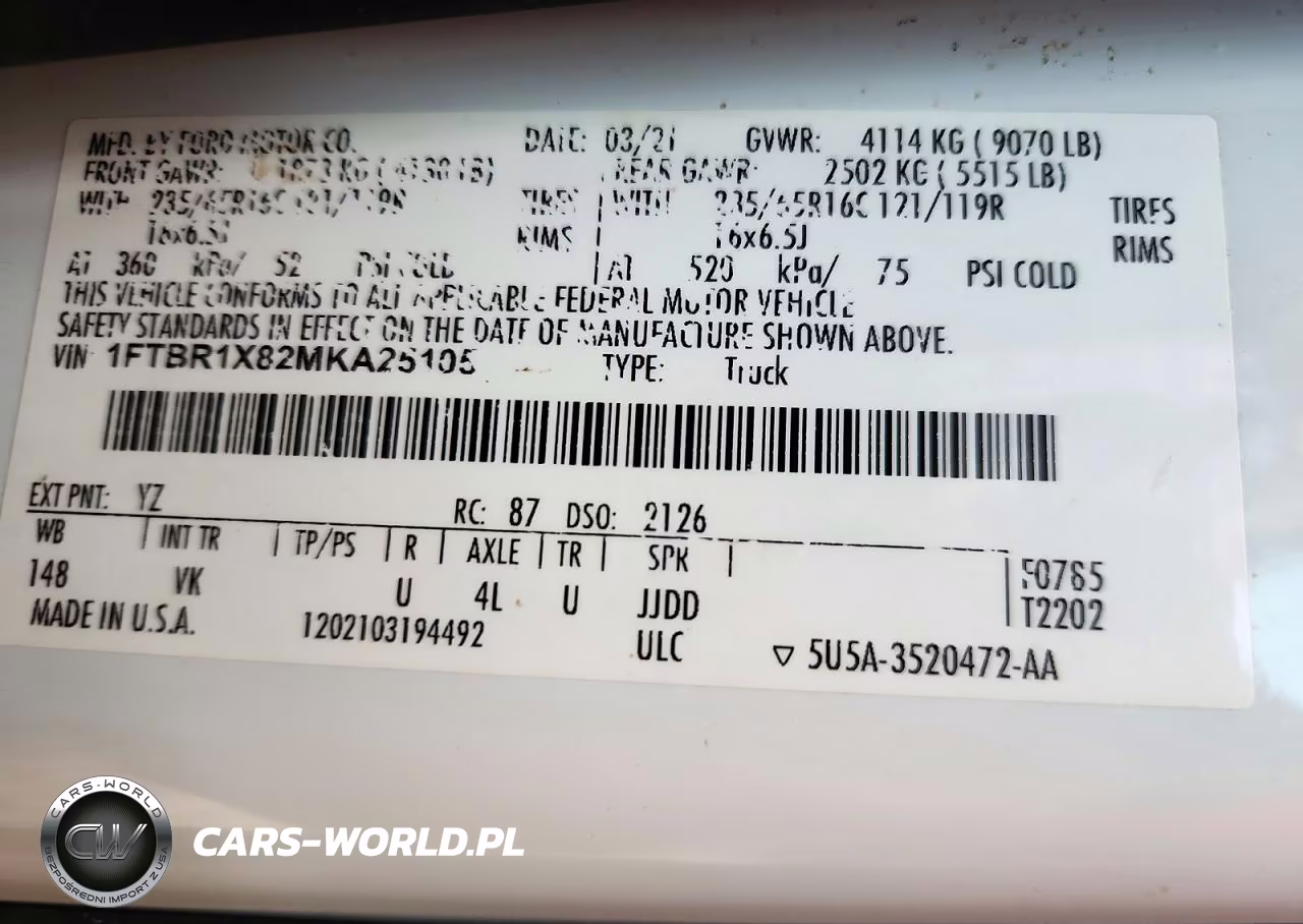 2021 Ford Transit T-250 VIN:1FTBR1X82MKA25105 - 13