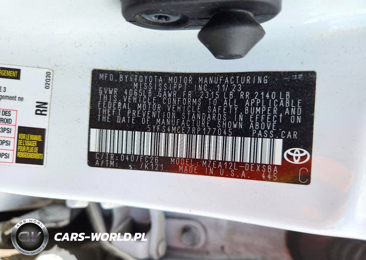 2024 Toyota Corolla Se VIN:5YFS4MCE7RP177045 - 12