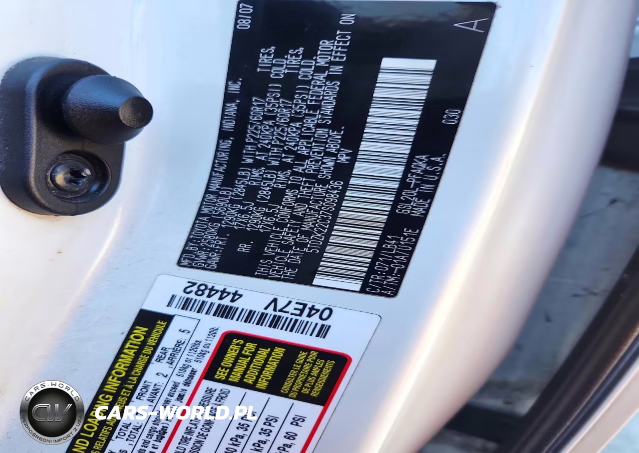 2007 Toyota Sienna Xle VIN:5TDZK22C37S098436 - 13