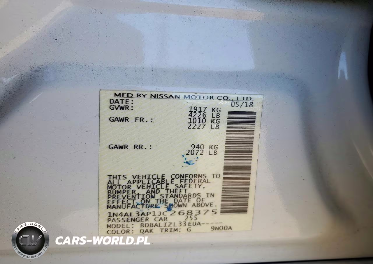2018 Nissan Altima 2.5 Sv VIN:1N4AL3AP1JC268375 - 12