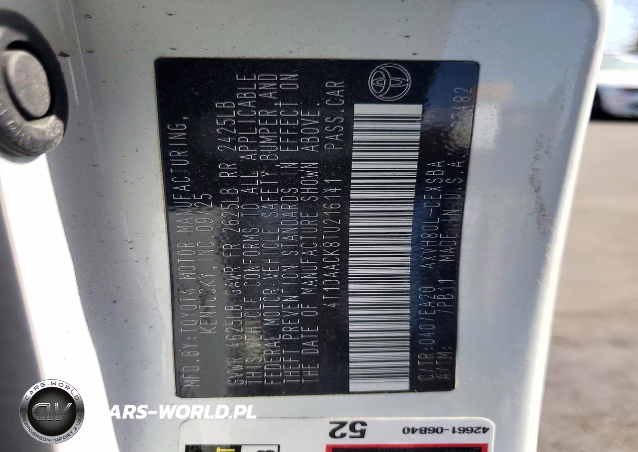2026 Toyota Camry Se VIN:4T1DAACK8TU216141 - 12