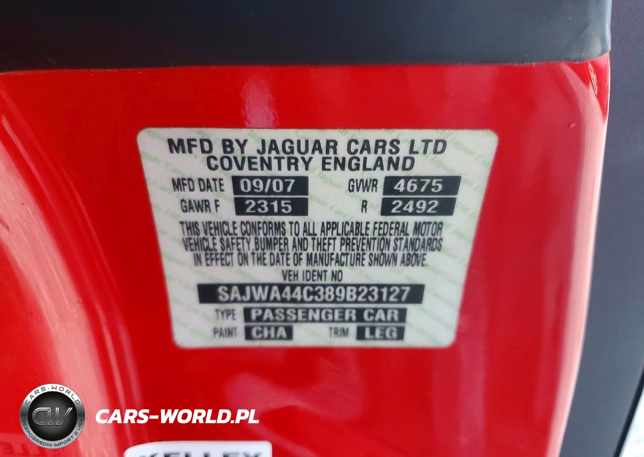 2008 Jaguar Xkr VIN:SAJWA44C389B23127 - 12