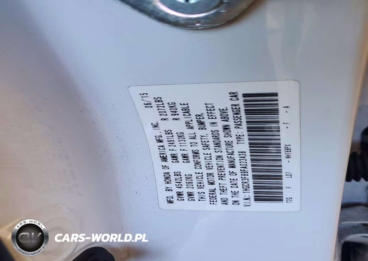 2015 Honda Accord Exl VIN:1HGCR3F89FA033438 - 13