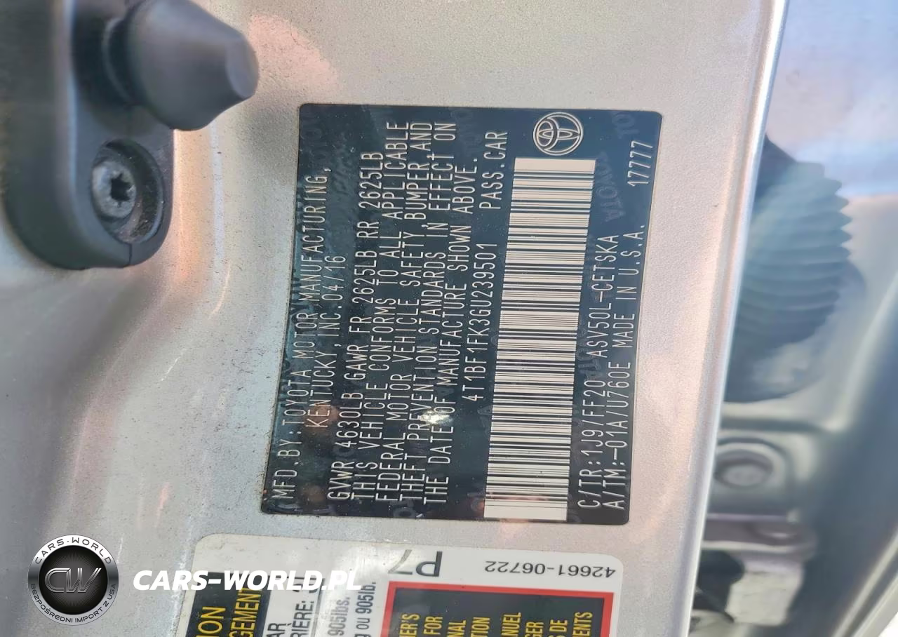 2016 Toyota Camry Le VIN:4T1BF1FK3GU239501 - 12