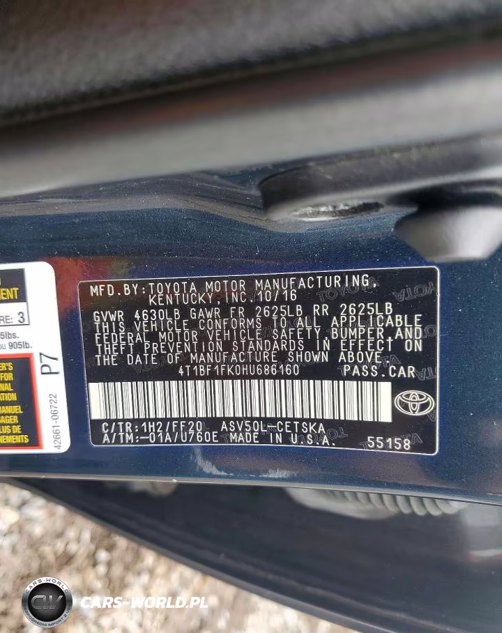 2017 Toyota Camry Se VIN:4T1BF1FK0HU686160 - 12