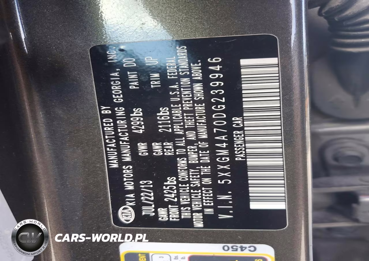 2013 Kia Optima Lx VIN:5XXGM4A70DG239946 - 13