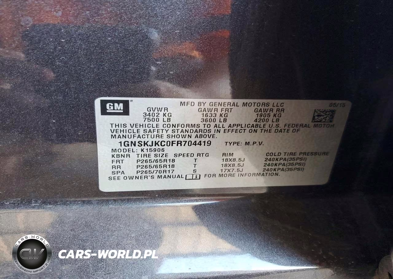 2015 Chevrolet Suburban K1500 Lt VIN:1GNSKJKC0FR704419 - 13